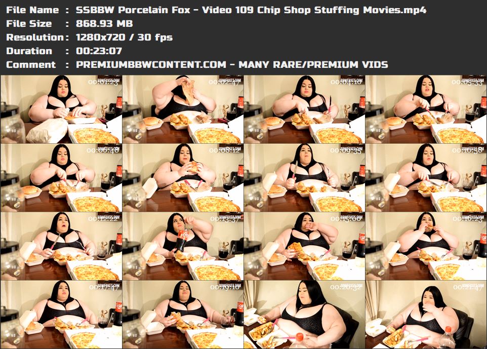 SSBBW Porcelain Fox - Video 109 Chip Shop Stuffing Movies thumbnails