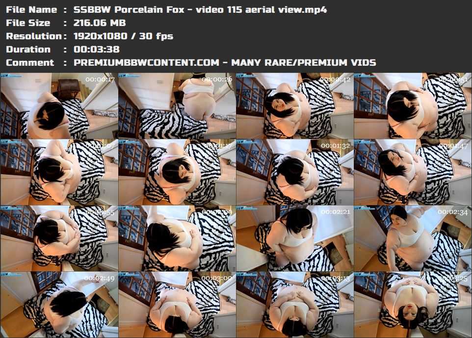 SSBBW Porcelain Fox - video 115 aerial view thumbnails