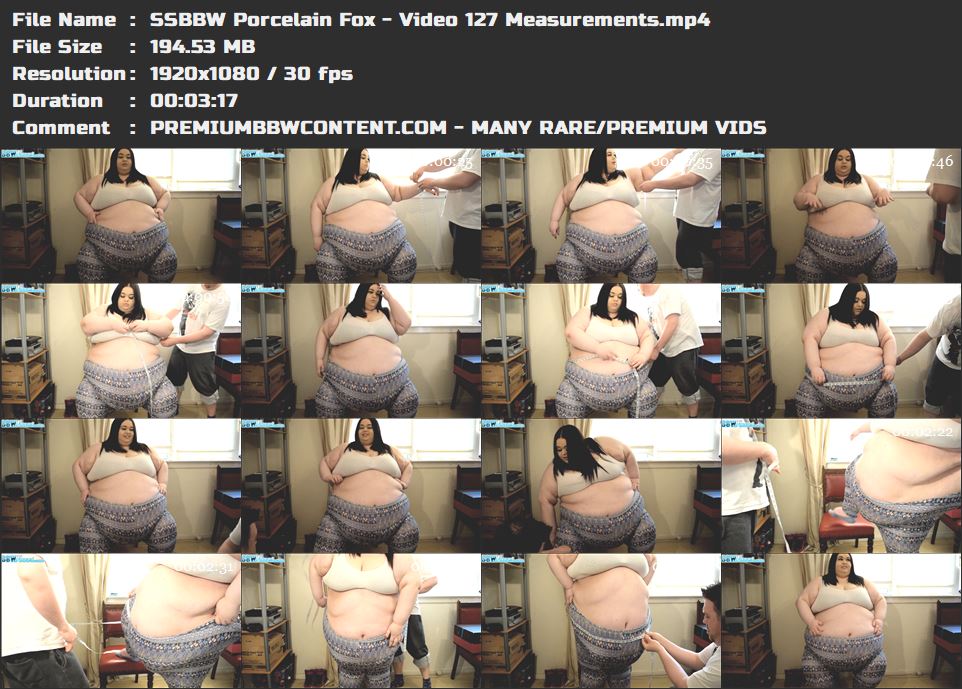 SSBBW Porcelain Fox - Video 127 Measurements thumbnails