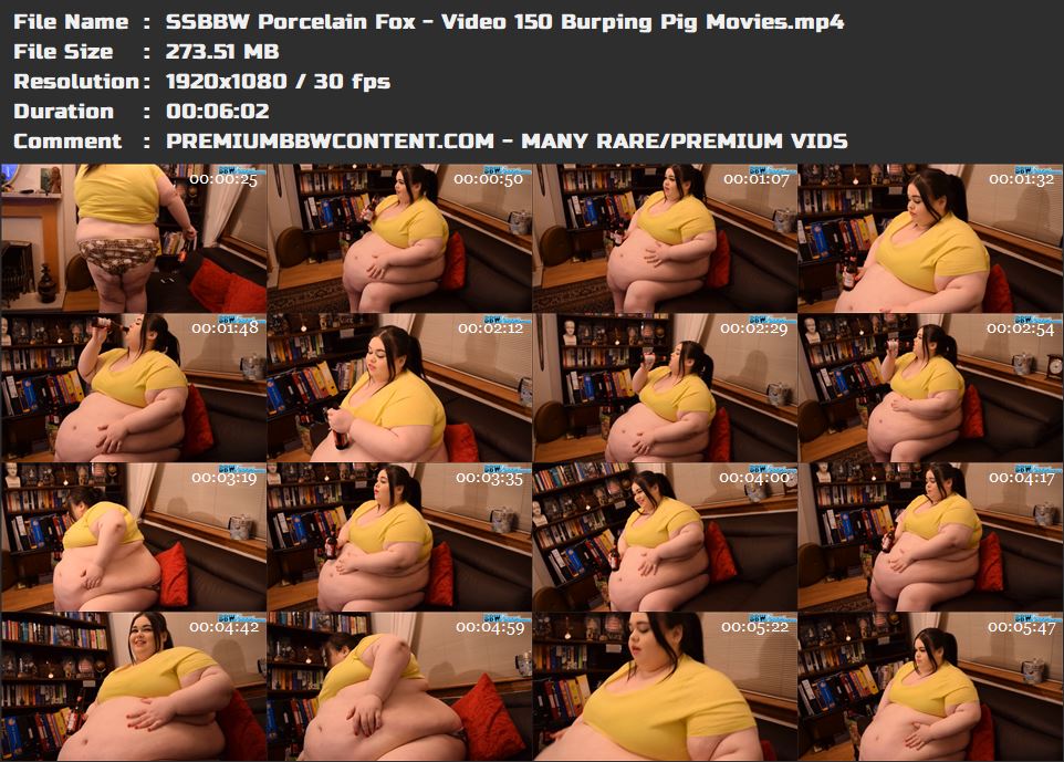 SSBBW Porcelain Fox - Video 150 Burping Pig Movies thumbnails