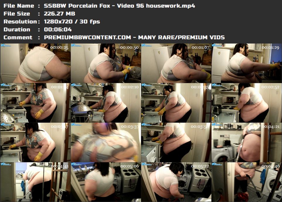 SSBBW Porcelain Fox - Video 96 housework thumbnails