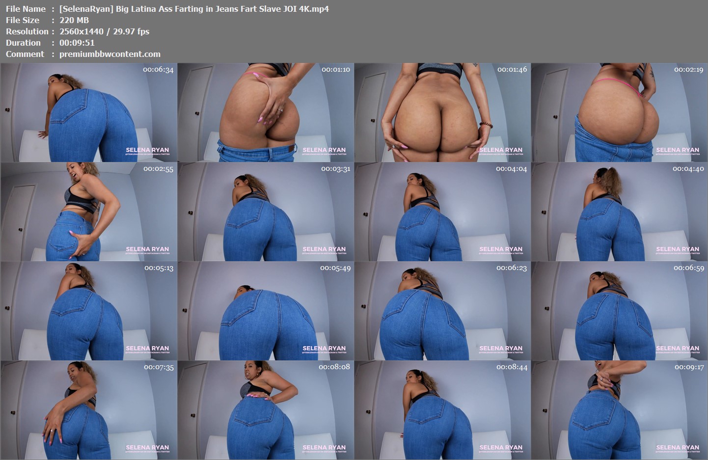 [SelenaRyan] Big Latina Ass Farting in Jeans Fart Slave JOI 4K thumbnails