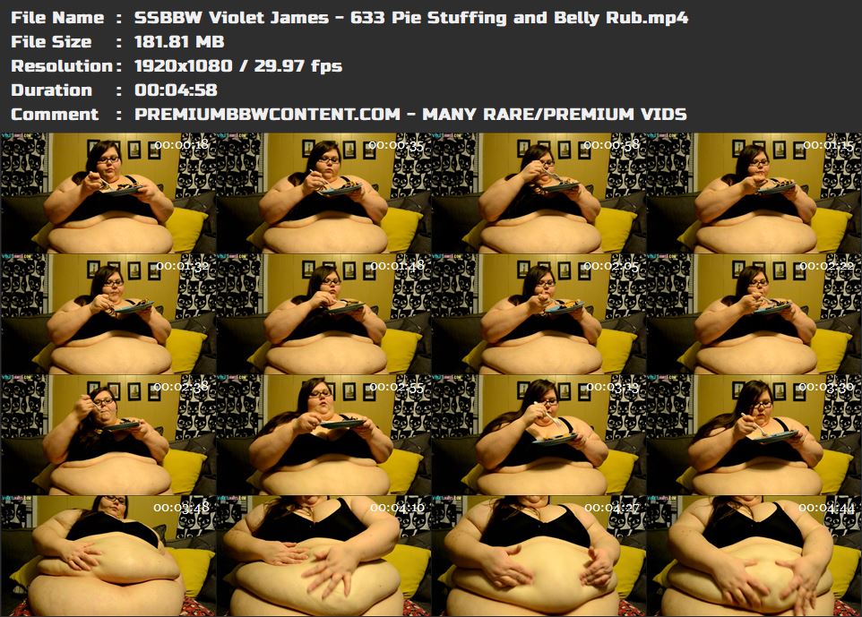 SSBBW Violet James - 633 Pie Stuffing and Belly Rub thumbnails
