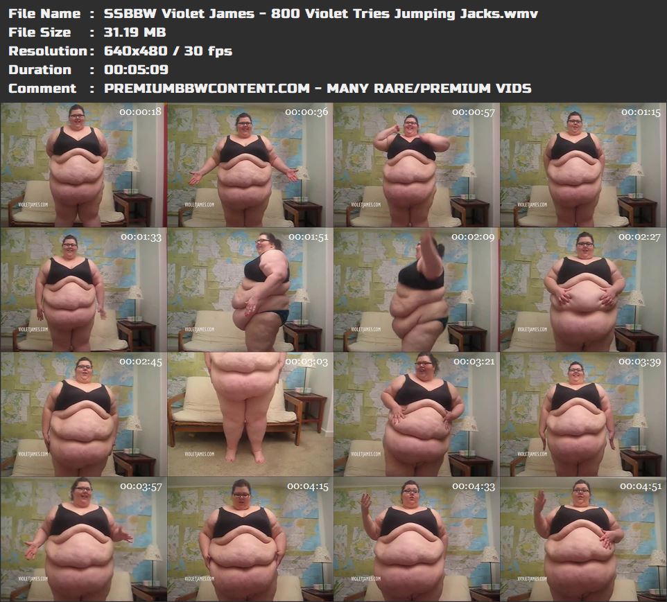 SSBBW Violet James - 800 Violet Tries Jumping Jacks thumbnails