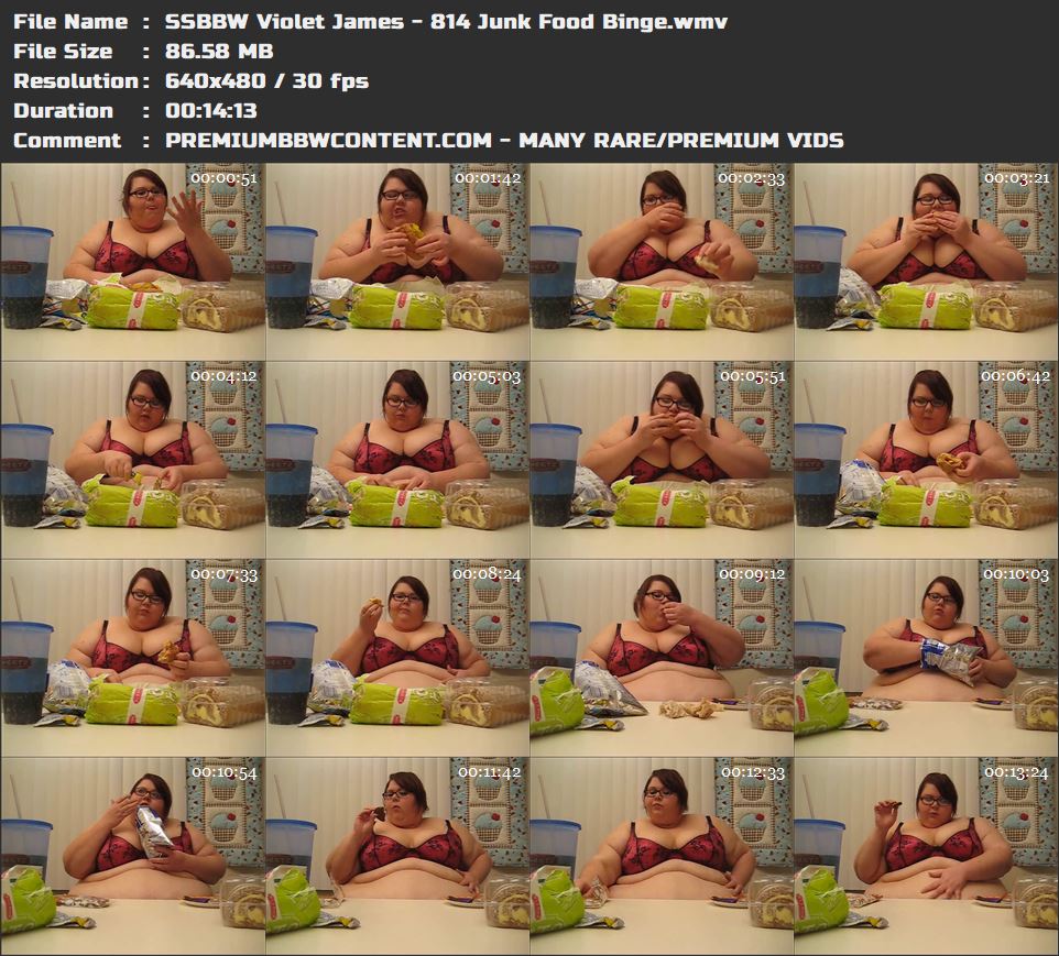 SSBBW Violet James - 814 Junk Food Binge thumbnails