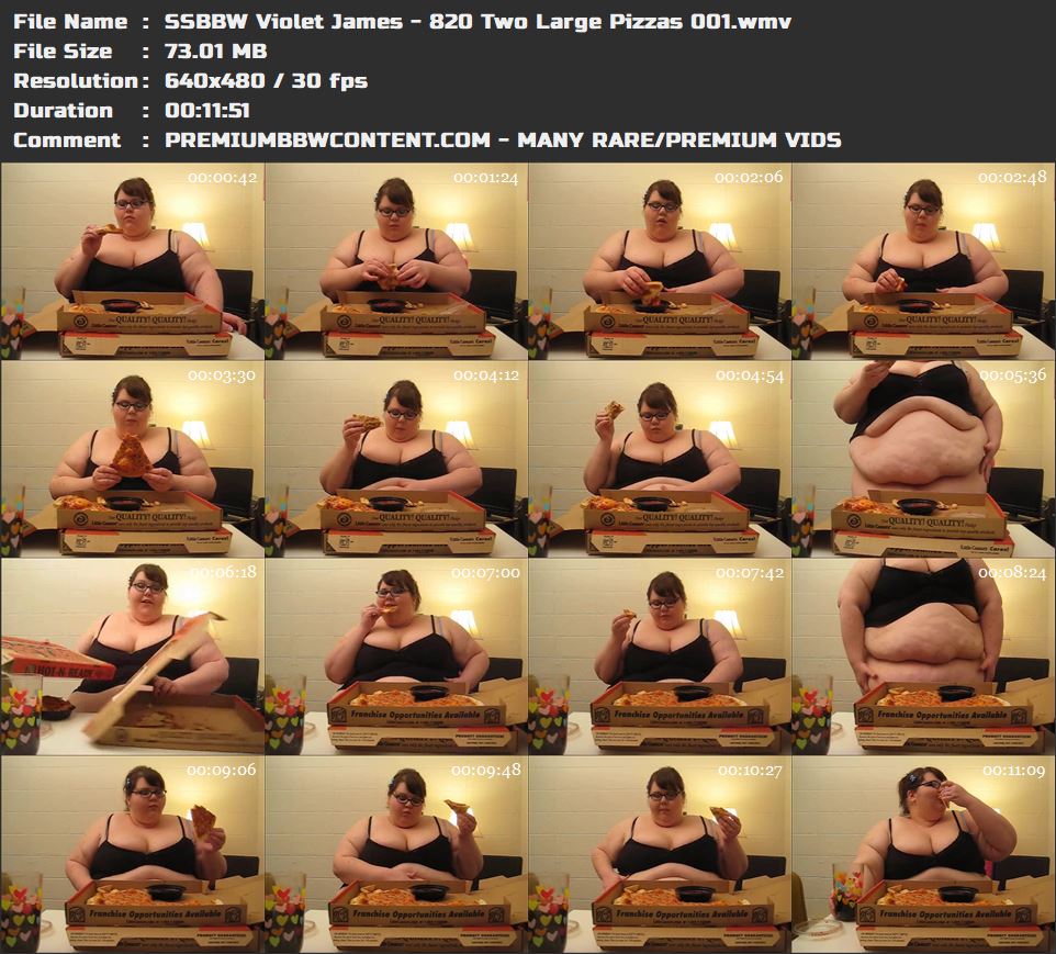 SSBBW Violet James - 820 Two Large Pizzas 001 thumbnails