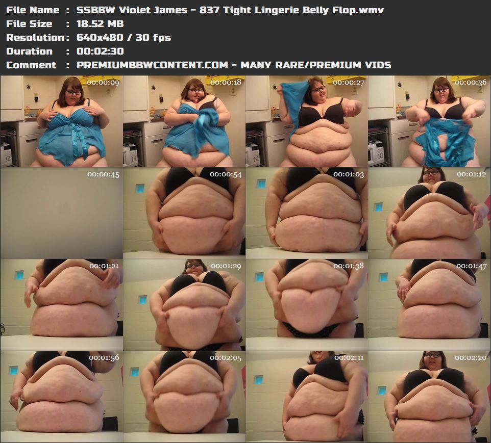 SSBBW Violet James - 837 Tight Lingerie Belly Flop thumbnails