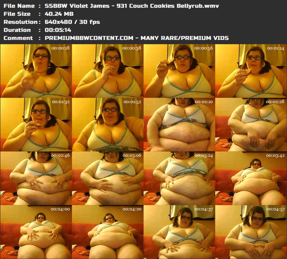 SSBBW Violet James - 931 Couch Cookies Bellyrub thumbnails