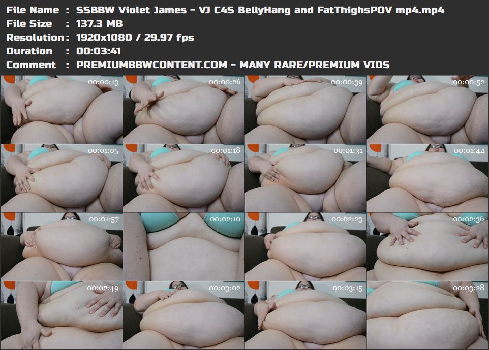 SSBBW Violet James - VJ C4S BellyHang and FatThighsPOV mp4 thumbnails
