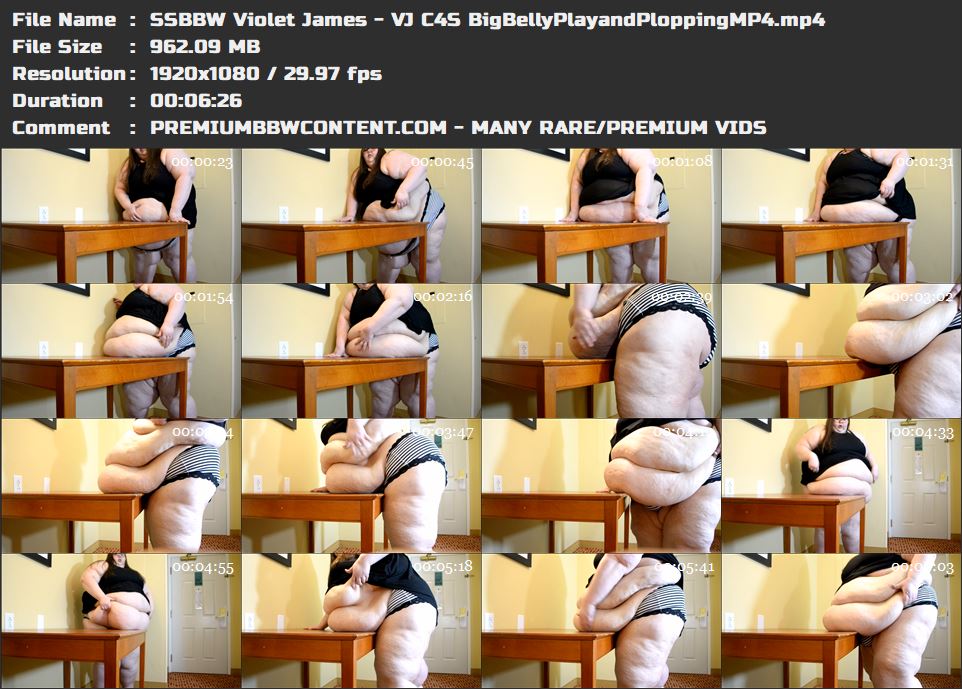 SSBBW Violet James - VJ C4S BigBellyPlayandPloppingMP4 thumbnails