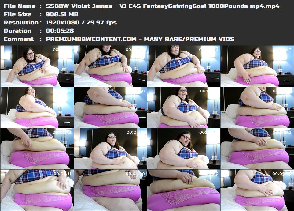 SSBBW Violet James - VJ C4S FantasyGainingGoal 1000Pounds mp4 thumbnails