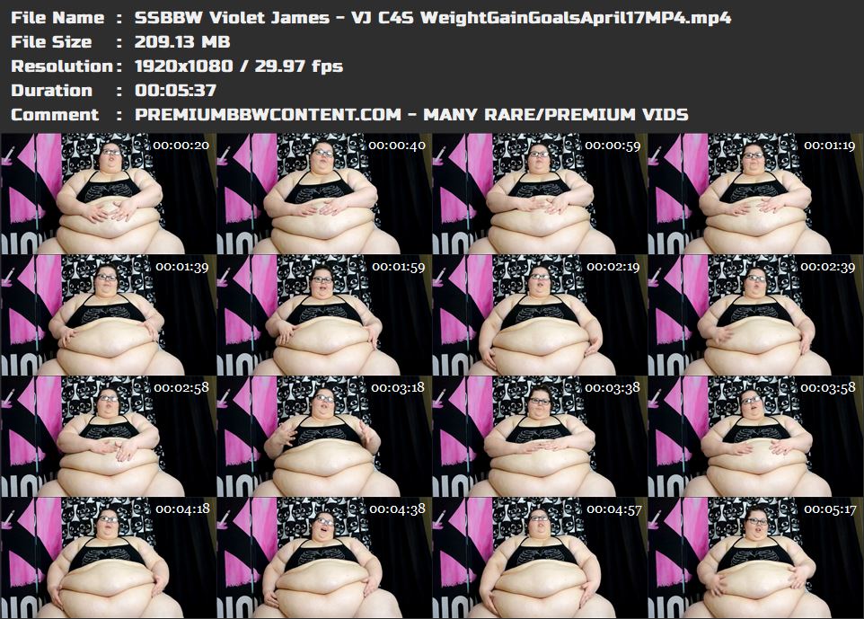 SSBBW Violet James - VJ C4S WeightGainGoalsApril17MP4 thumbnails